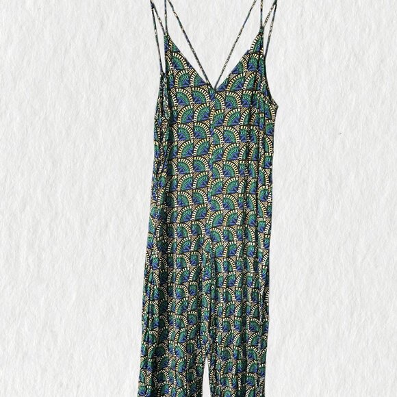 SILK & SOLT Dangerously in Love Jumpsuit – Peacock Womens XL Boho Festival - Picture 15 of 15